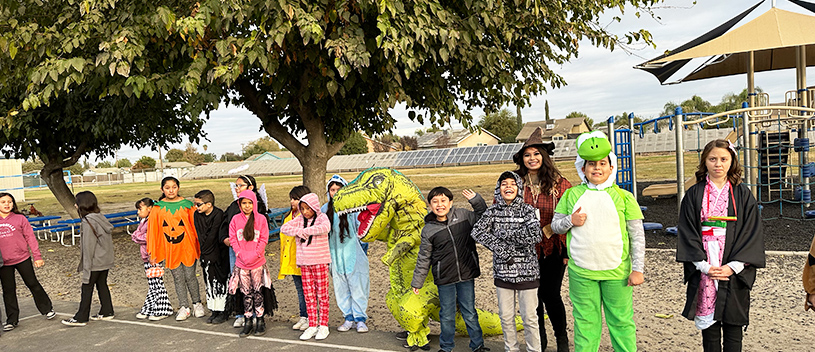 students on playground