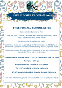 ASES summer program 2022 flyer